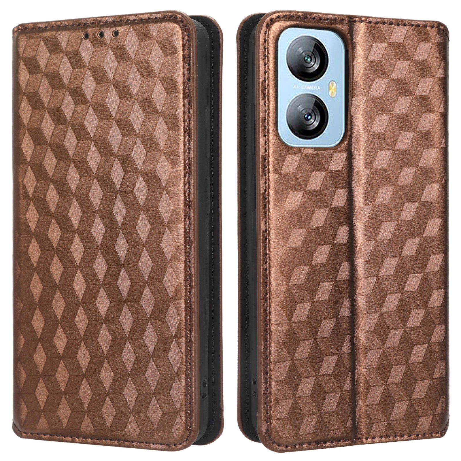 For Blackview A52 4G Flip Phone Case Rhombus Pattern Imprinted PU Leather Wallet Stand Cover For Blackview A52 4G Flip Phone Case Rhombus Pattern Imprinted PU Leather Wallet Stand Cover